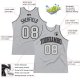 Custom Silver Gray Silver Gray-Black Authentic Throwback Basketball Jersey