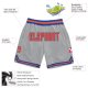 Custom Silver Gray Orange-Royal Authentic Throwback Basketball Shorts