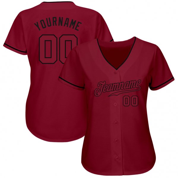 Custom Crimson Crimson-Black Authentic Baseball Jersey