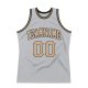 Custom Silver Gray Old Gold-Black Authentic Throwback Basketball Jersey