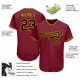 Custom Crimson Black-Gold Authentic Baseball Jersey