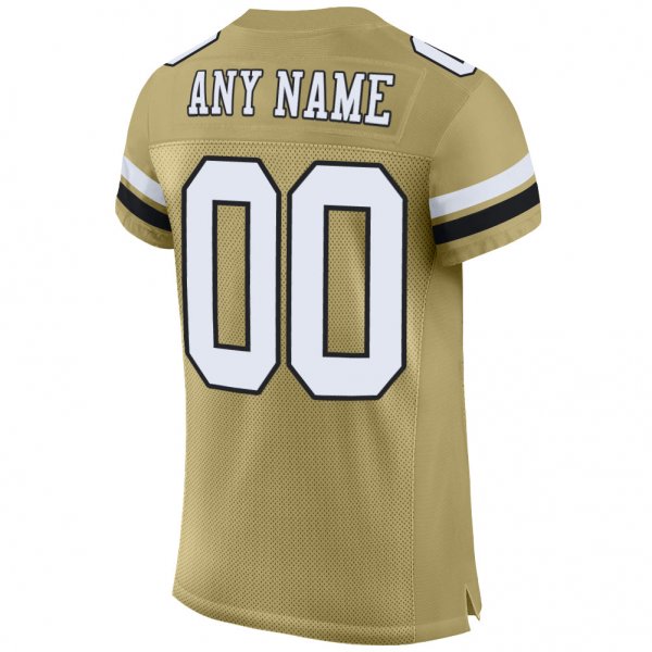 Custom Vegas Gold White-Black Mesh Authentic Football Jersey