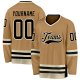 Custom Old Gold Black-Cream Hockey Jersey