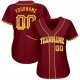 Custom Crimson Gold-White Authentic Drift Fashion Baseball Jersey