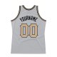 Custom Silver Gray Old Gold-Black Authentic Throwback Basketball Jersey