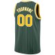 Custom Hunter Green White Pinstripe Gold-White Authentic Basketball Jersey