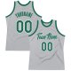 Custom Silver Gray Kelly Green-White Authentic Throwback Basketball Jersey