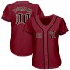 Custom Crimson Black-Khaki Authentic Baseball Jersey