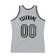 Custom Silver Gray Dark Gray-Black Authentic Throwback Basketball Jersey