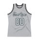 Custom Silver Gray Silver-Black Authentic Throwback Basketball Jersey