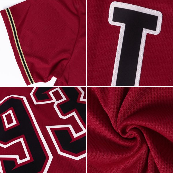 Custom Crimson Crimson-Black Authentic Baseball Jersey