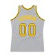 Custom Silver Gray Gold-Black Authentic Throwback Basketball Jersey