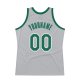 Custom Silver Gray Kelly Green-White Authentic Throwback Basketball Jersey